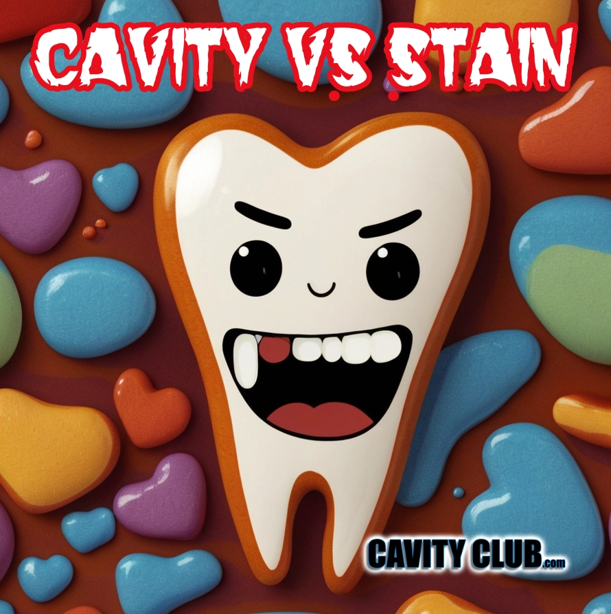 cavity vs stained tooth